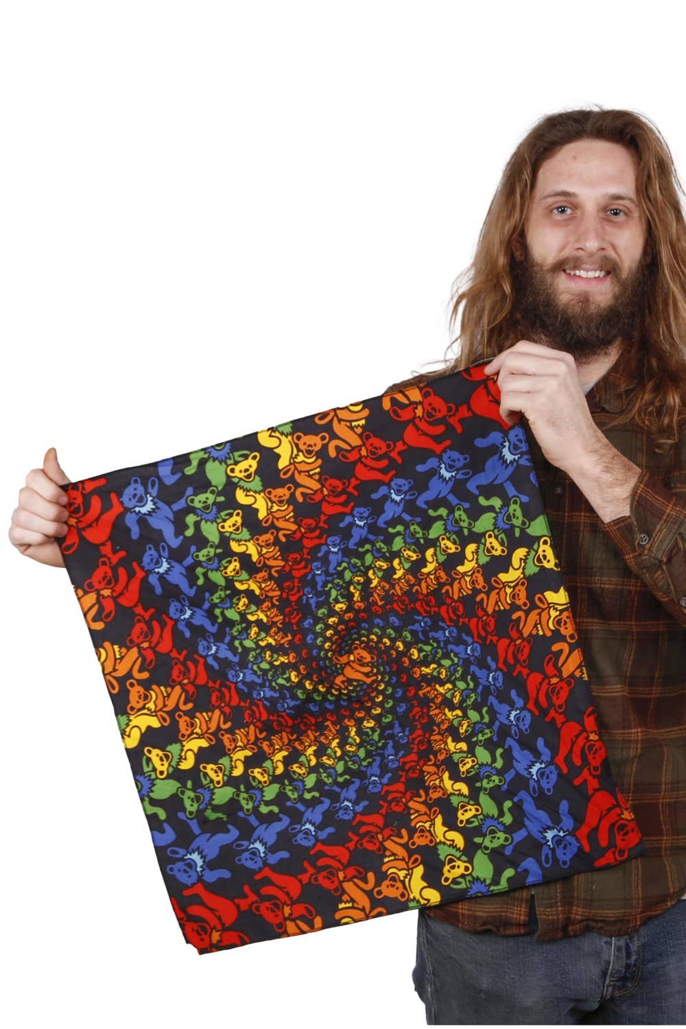 Sunshine Joy - 3D Grateful Dead Bandana Rainbow Bear Spiral