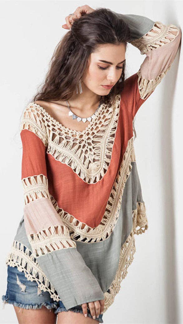 Funkyrel® Atzbranding Limited - Crosa - Bohemian Loose Beach Cover-Up