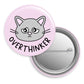 Overthinker Cat Button Pin