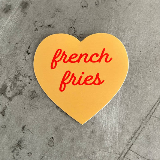 The Silver Spider - French fries heart sticker // foodie cooking chef gifts