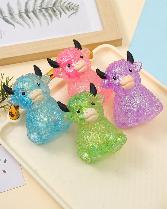 1Pc Glitter Cow Squishy Stress Toy