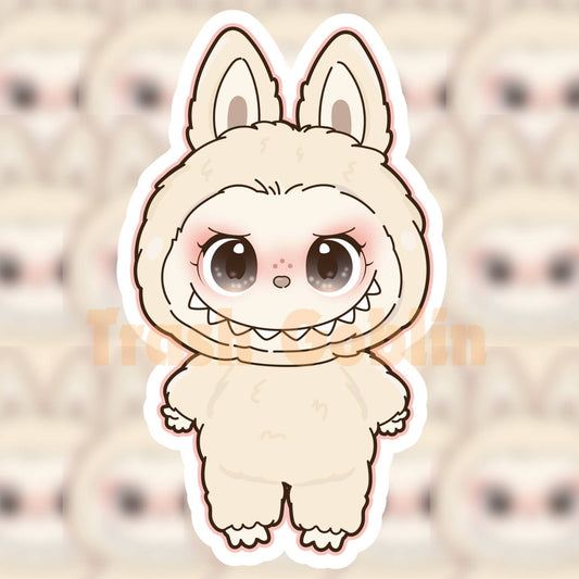 Cream Labubu Vinyl Sticker