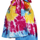 Sunshine Joy - Short Wrap Skirt With Zip Pocket Rainbow Tie Dye