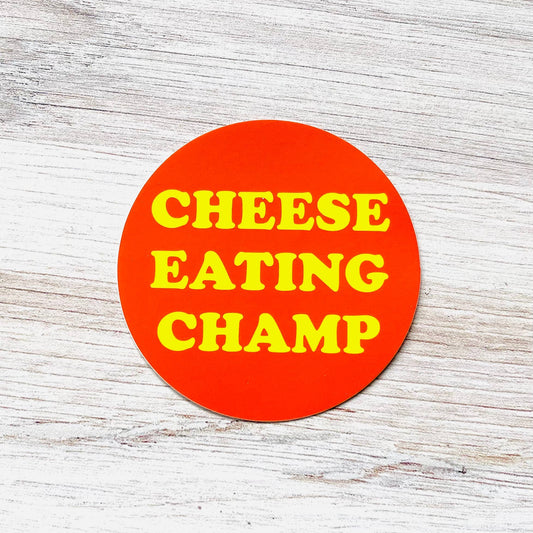 The Silver Spider - Cheese eating Champ Sticker 3” foodie restaurant deli gift