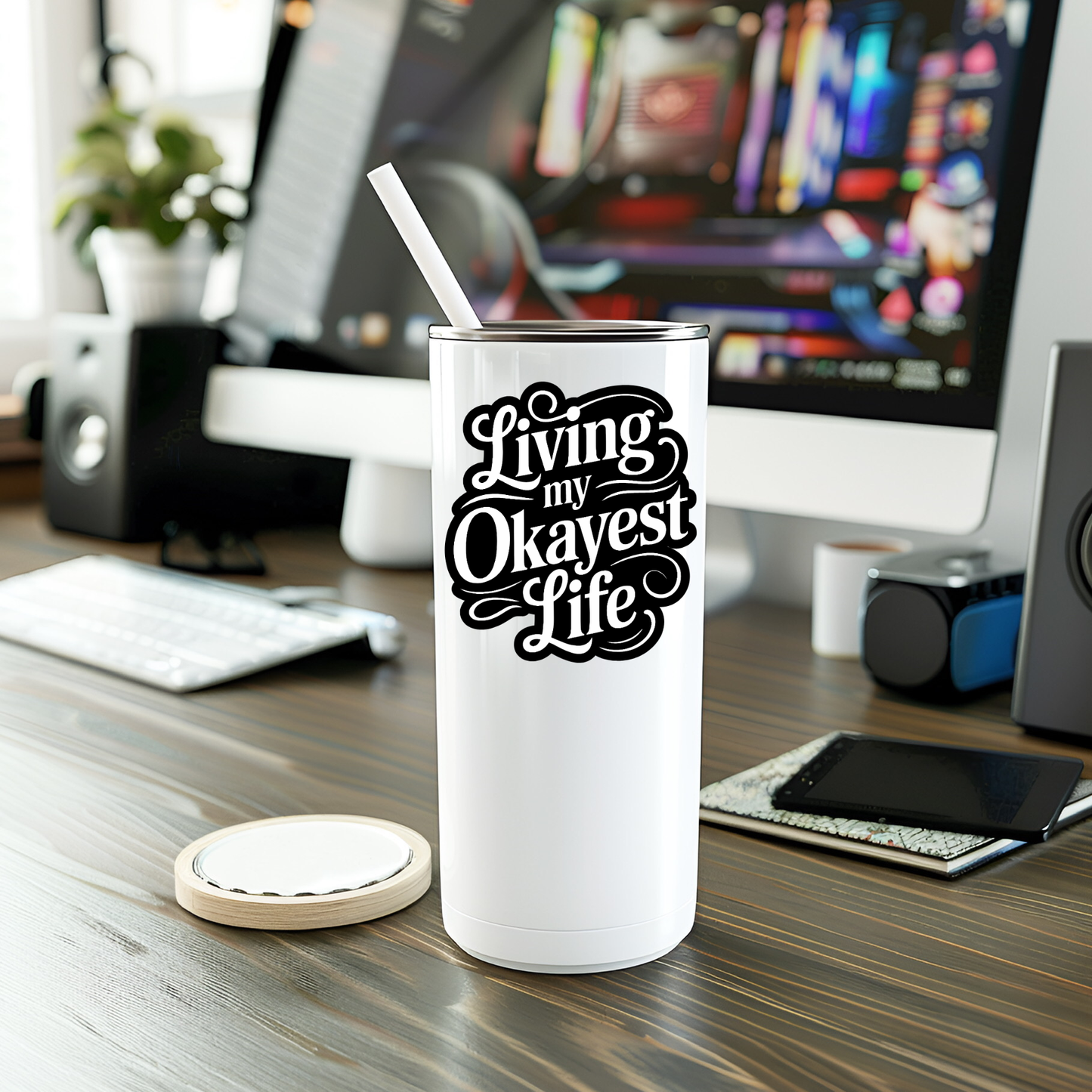 Living My Okayest Life Vinyl Sticker