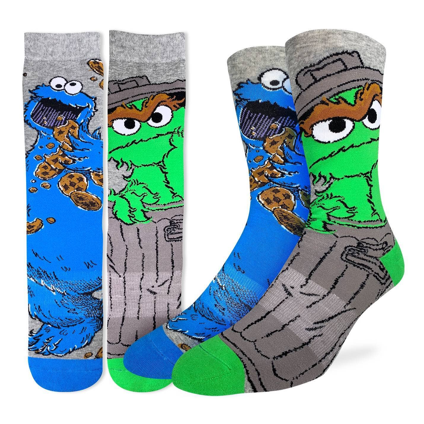 Good Luck Sock - Men's Sesame Street, Oscar and Cookie Monster Socks