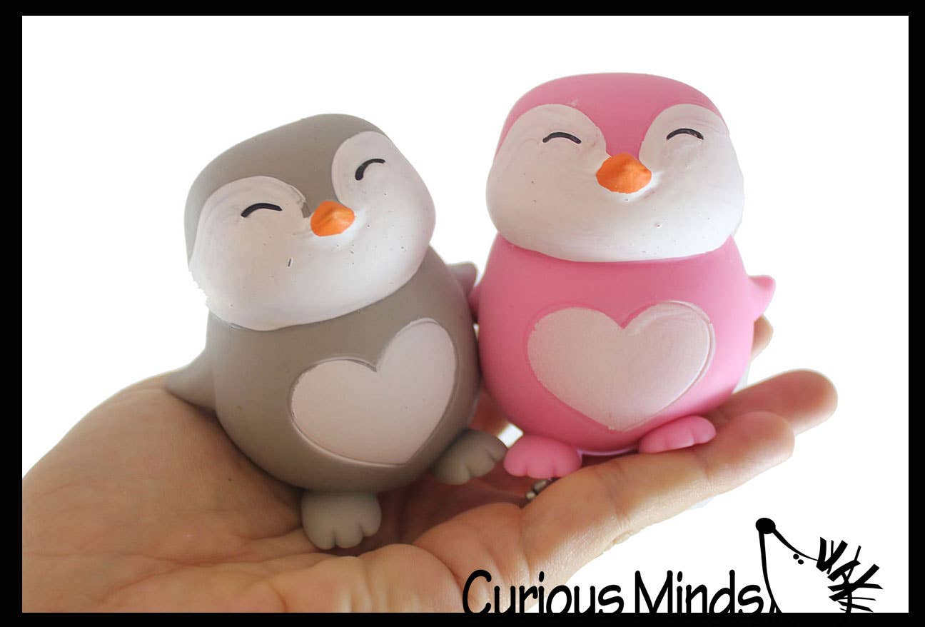 Curious Minds Toys - 1 Marshmallow Penguin Animal Stress Balls - Ultra Soft Knead