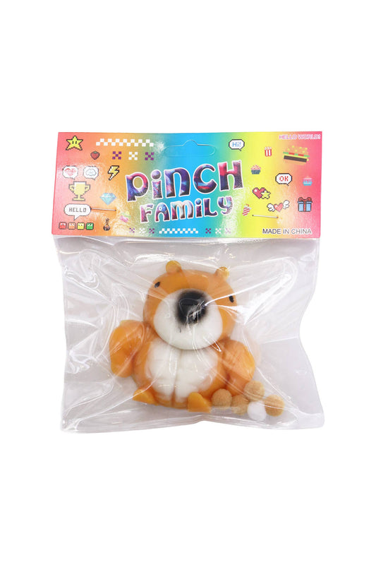 Buff Chipmunk Pom Pom Sticky Mochi Squishy Bag - 1PC
