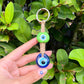 Umays Boho - Macrame Keychain with Glass Evil Eye, Boho Keychain