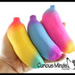 1 Random Rainbow Colored Squishy Sand Banana Toy