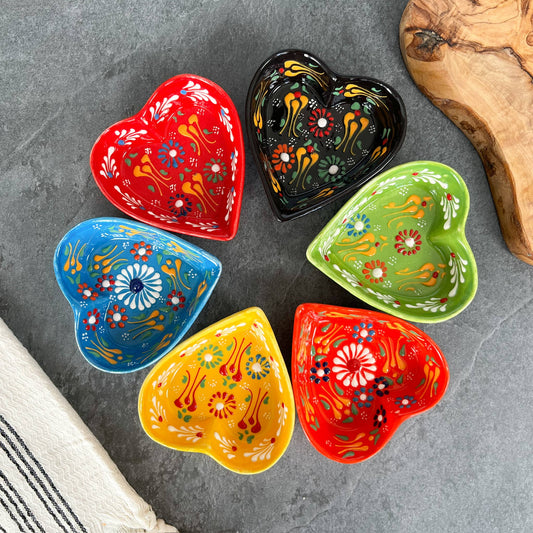Umays Boho - Heart Shaped Trinket Dish, Pinch Bowls, Cute Kitchen Decor