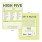High Five Nifty Note Pad (Pastel Version)