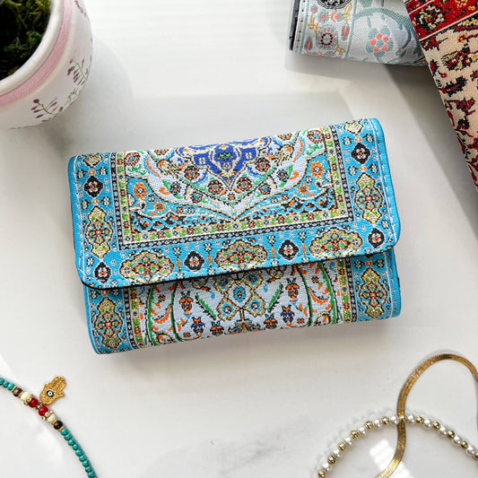 Umays Boho - Blue Small Wallet for Women, Chic Wallet for Women, Handmade