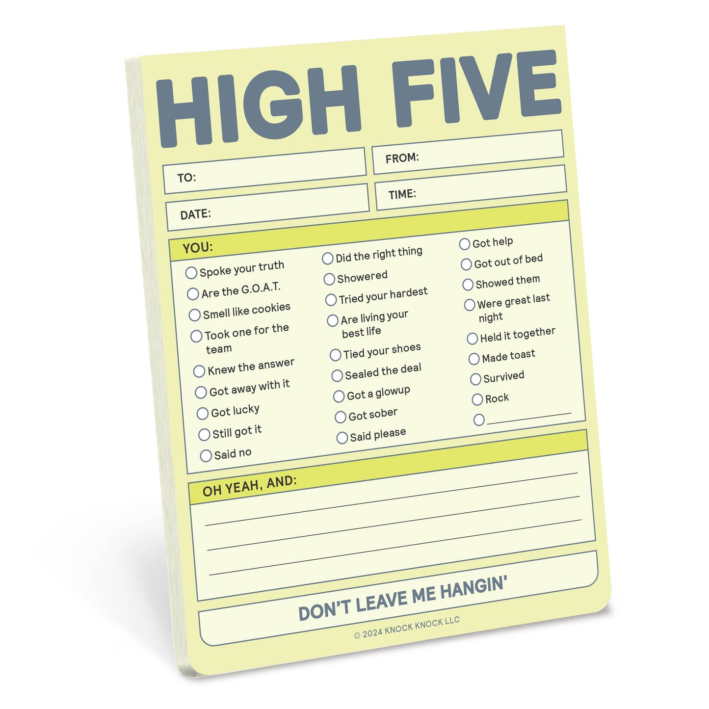 High Five Nifty Note Pad (Pastel Version)