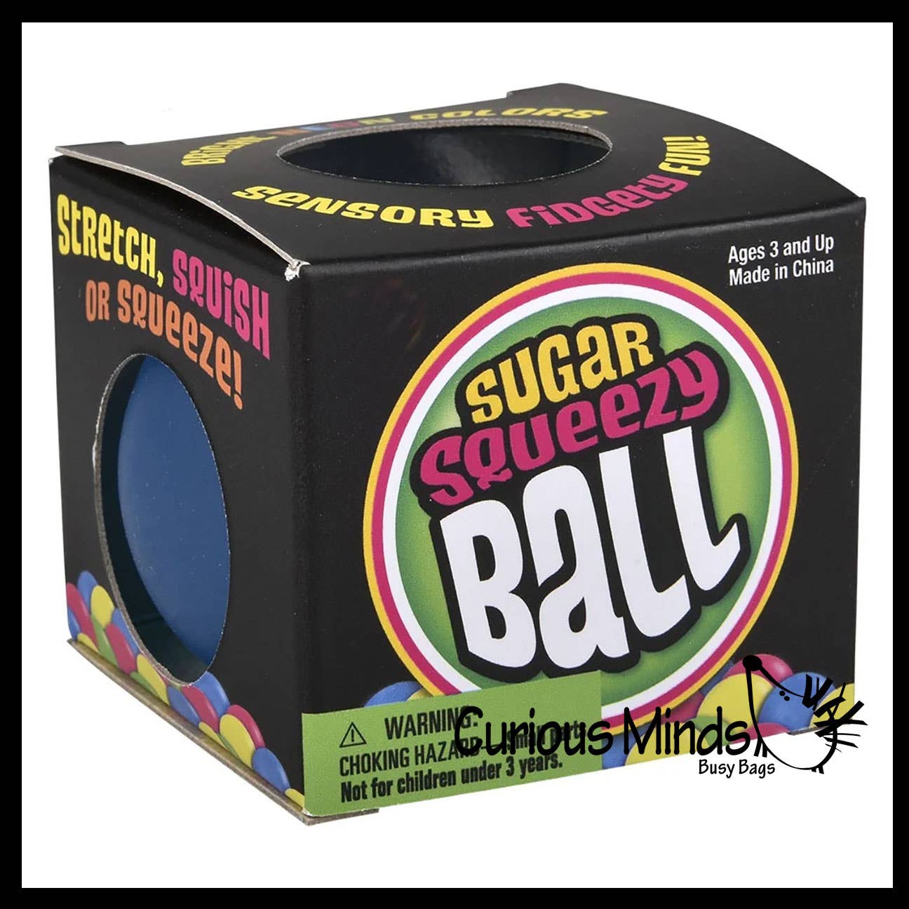 Curious Minds Toys - 1 Boxed Sugar Ball - Thick Glue/Gel Stretch Ball -  Squishy