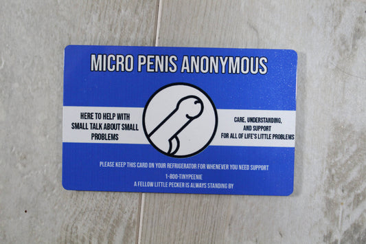 Micropenis Anon Gag Business Card  metal magnet