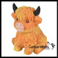 1 Marshmallow Highland Cow Animal Stress Balls - Ultra Soft 1PC