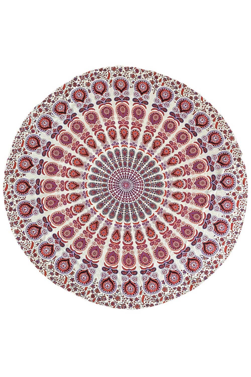 Sunshine Joy - Round Tablecloth Tapestry Purple/red Mandala