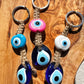 Umays Boho - Macrame Keychain with Glass Evil Eye, Boho Keychain