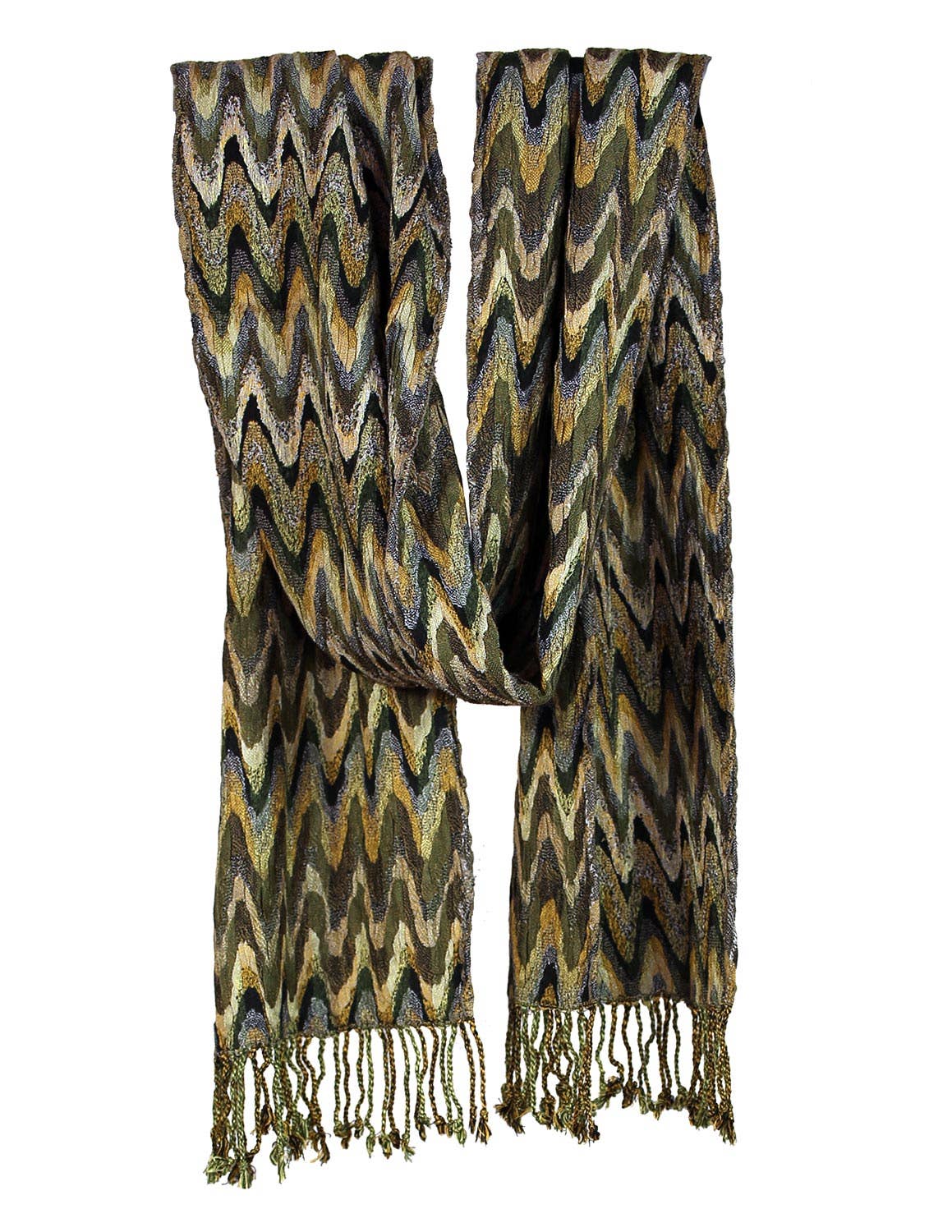 Sunshine Joy - Zig Zag Soul Scarf – Multi-Colored Long Scarf, 100% Viscose