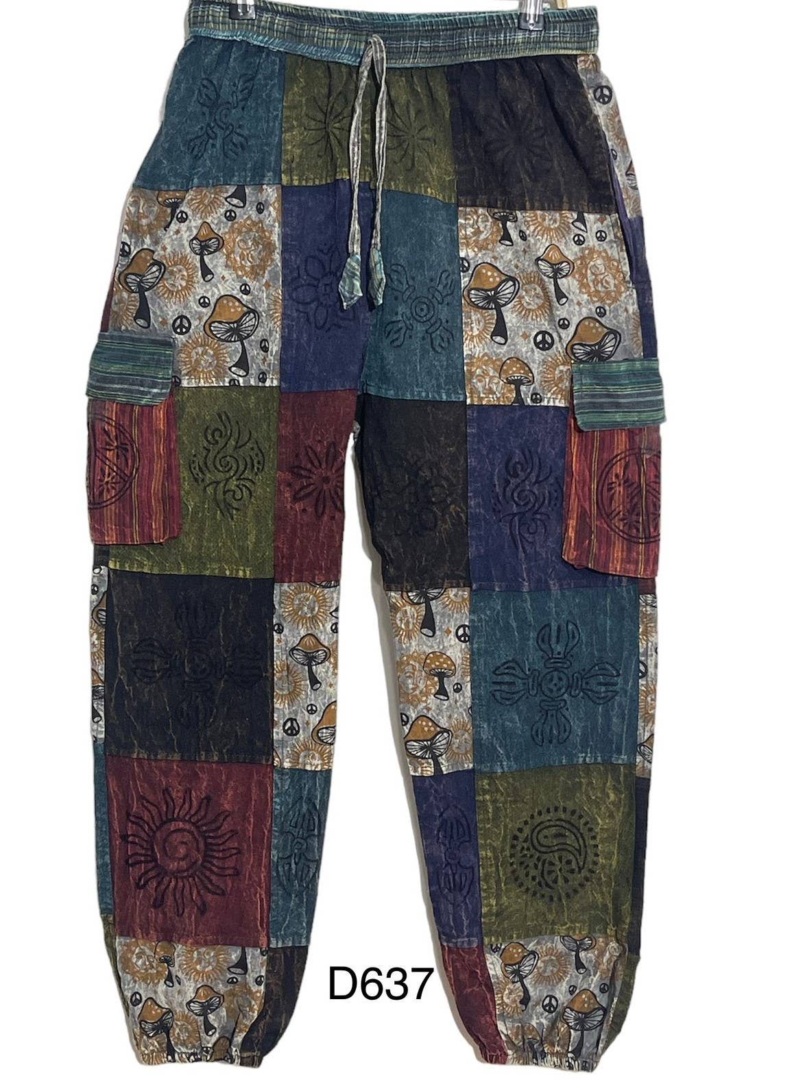 Rising International Inc - Cotton Mushroom Patch Block print Earth Trouser D637