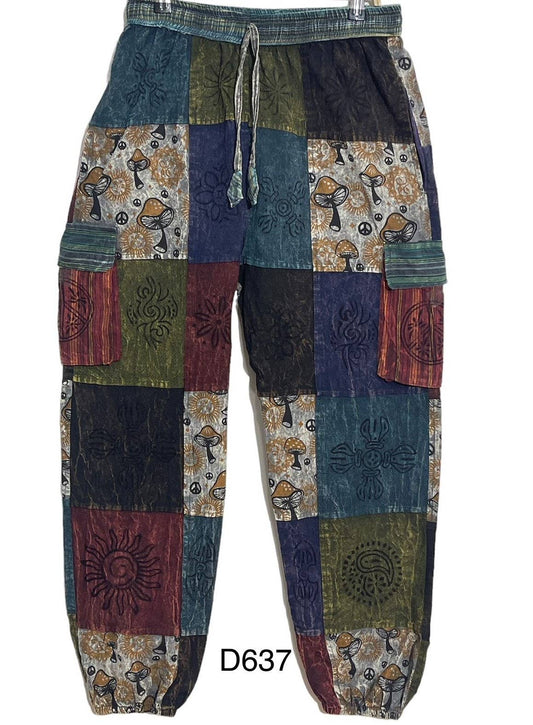Rising International Inc - Cotton Mushroom Patch Block print Earth Trouser D637