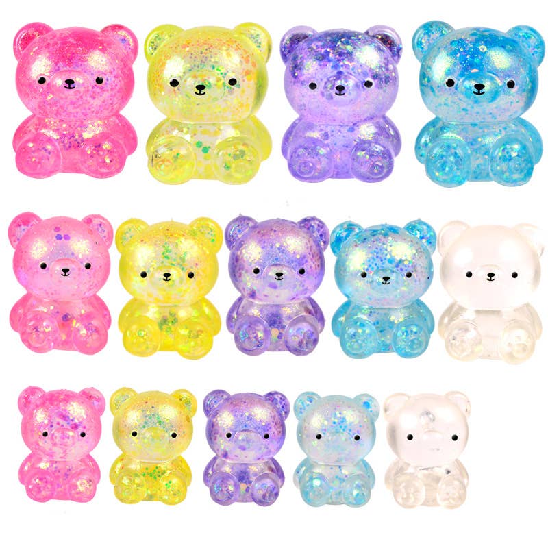 Cute Mini Glitter Bear Squishy Squeeze Toy