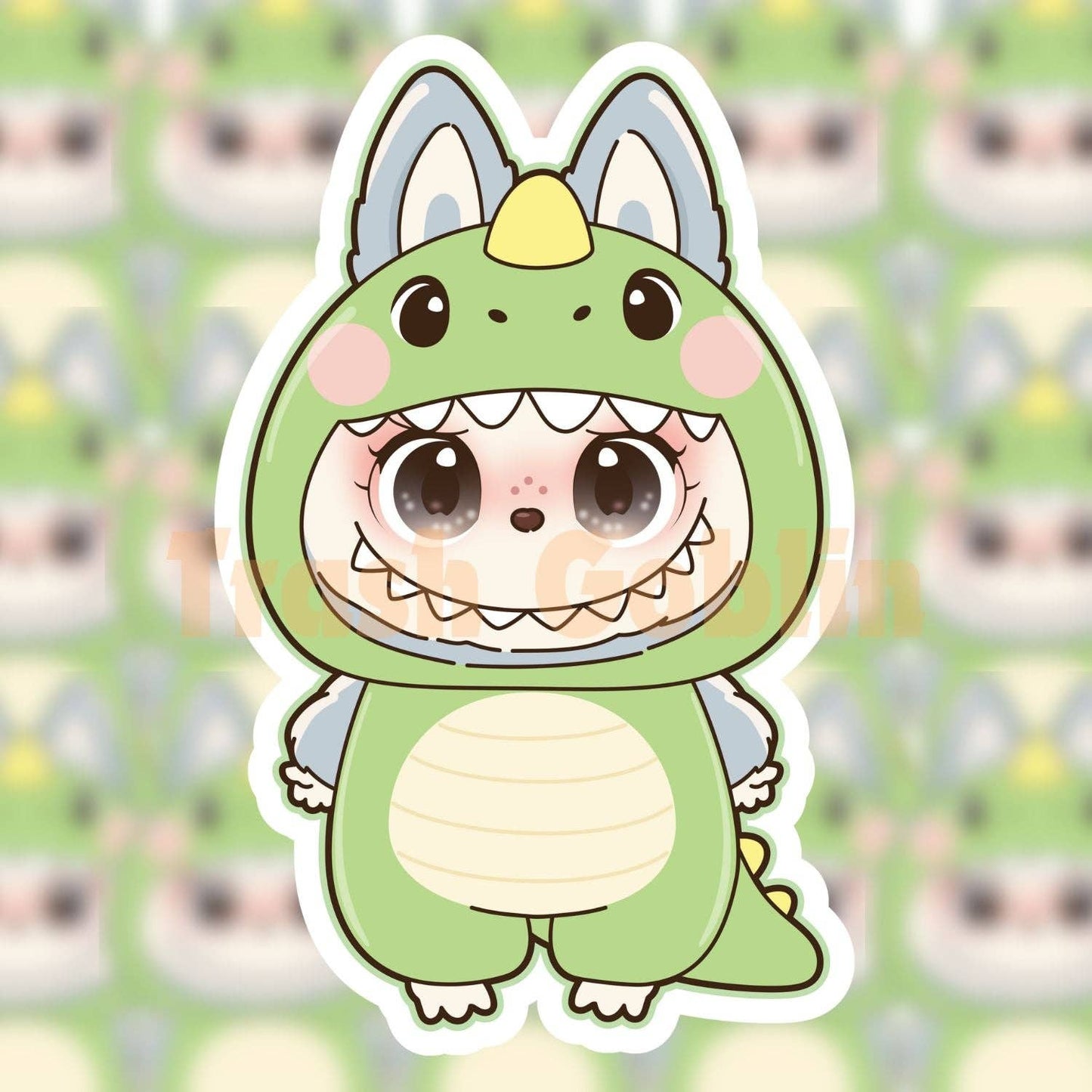 Dinosaur Labubu Vinyl Sticker