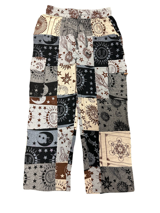 Rising International Inc - Cotton B/W Multi Print Block Patchwork Pant DT100