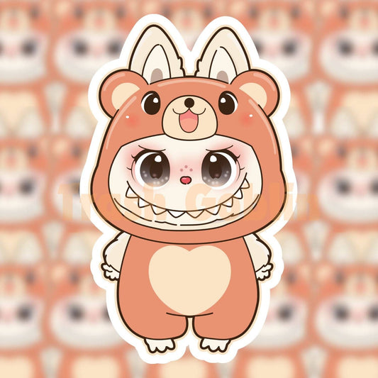 Teddy Bear Labubu Vinyl Sticker
