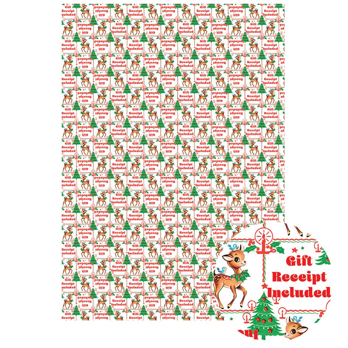 Gift Receipt Included Gift Wrapping Paper (Roll of 3 Sheets)