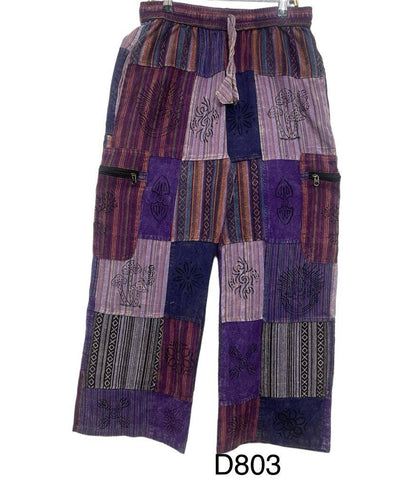 Rising International Inc - Cotton Multi Patch Block Print Zip pocket Pant D803