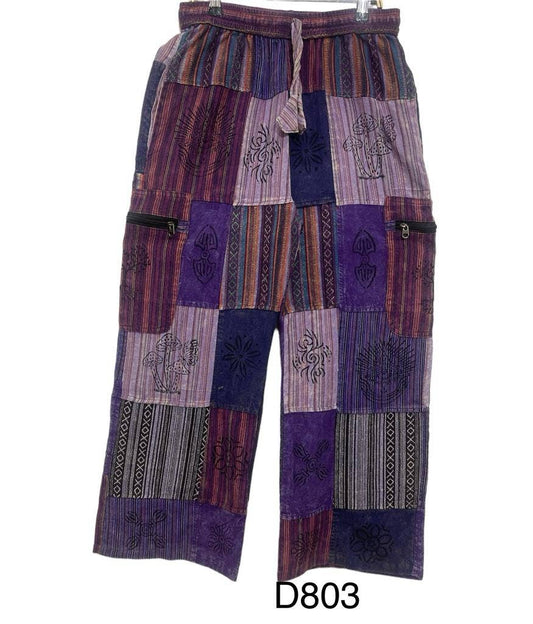 Rising International Inc - Cotton Multi Patch Block Print Zip pocket Pant D803