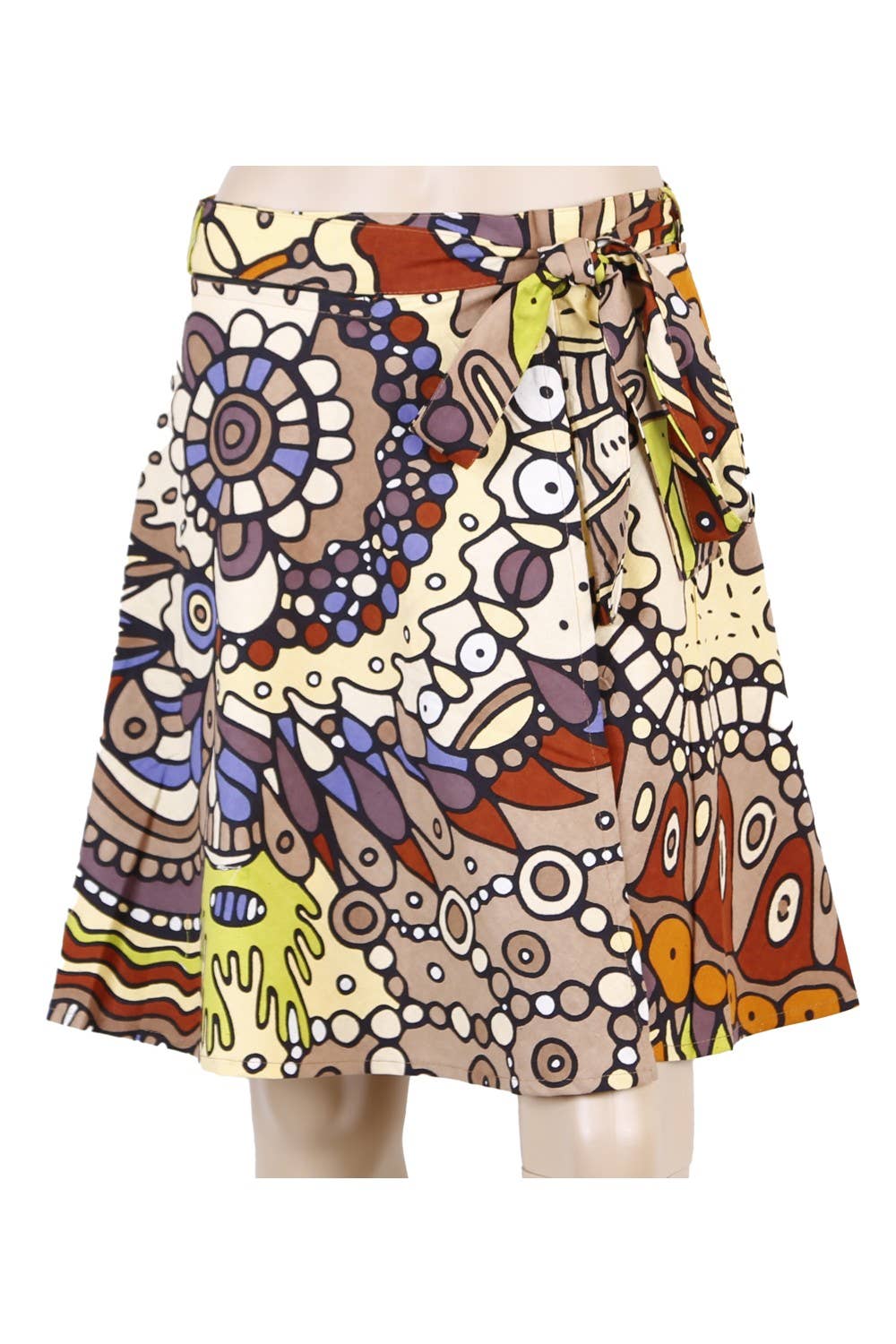 Sunshine Joy - Short Wrap Skirt With Zip Pocket Plant Dream