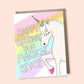 Magical Bitch Unicorn birthday card