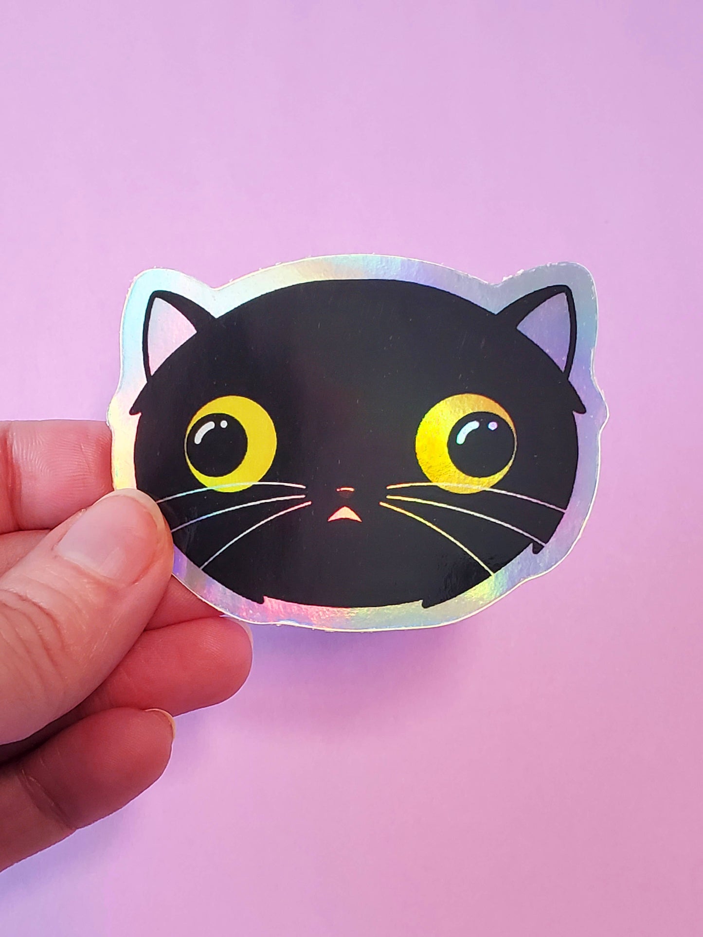Vinyl Sticker | Wednesday Void Cat Stare Holo Sticker