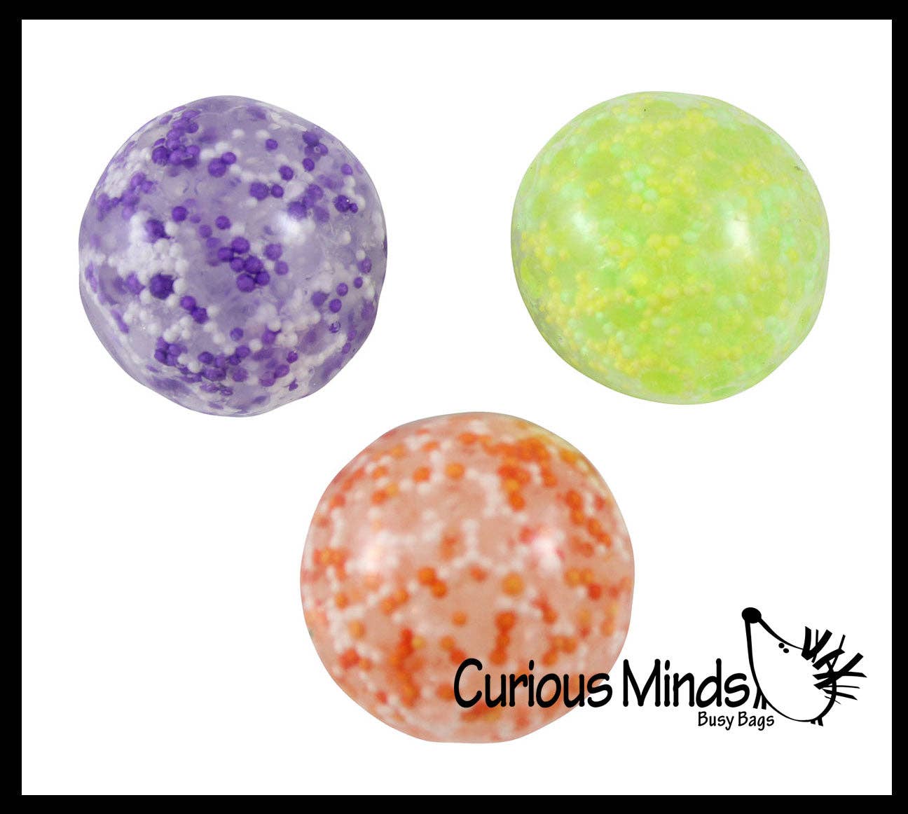 Small 1.5" Confetti Bead Ball Set with Thick Gel.  1 Set