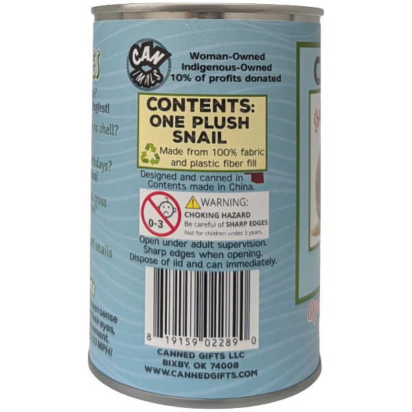 Shelly the Canned Snail | Stuffed Animal Plush w/Jokes