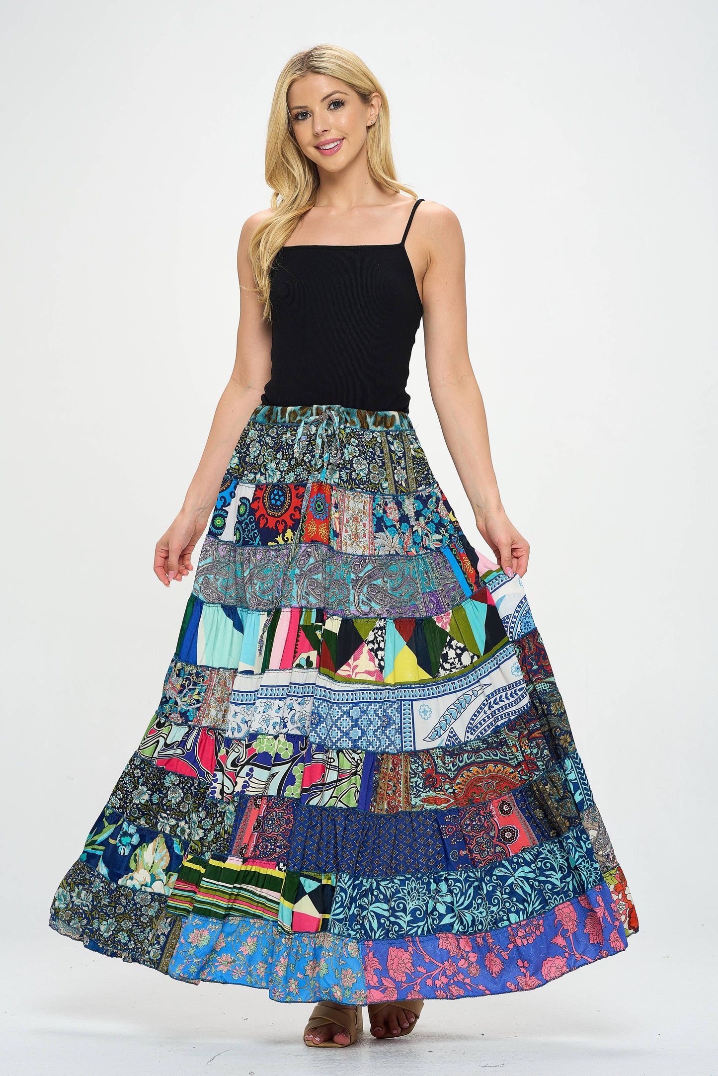 Kathmandu Imports - Multi-patch Maxi Skirt (KT-1424)
