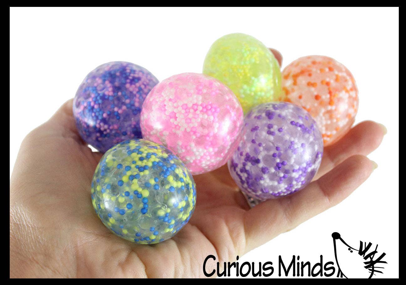 Small 1.5" Confetti Bead Ball Set with Thick Gel.  1 Set