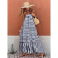 Ekartini - Flounce Print V-Neck Loose Maxi Dress