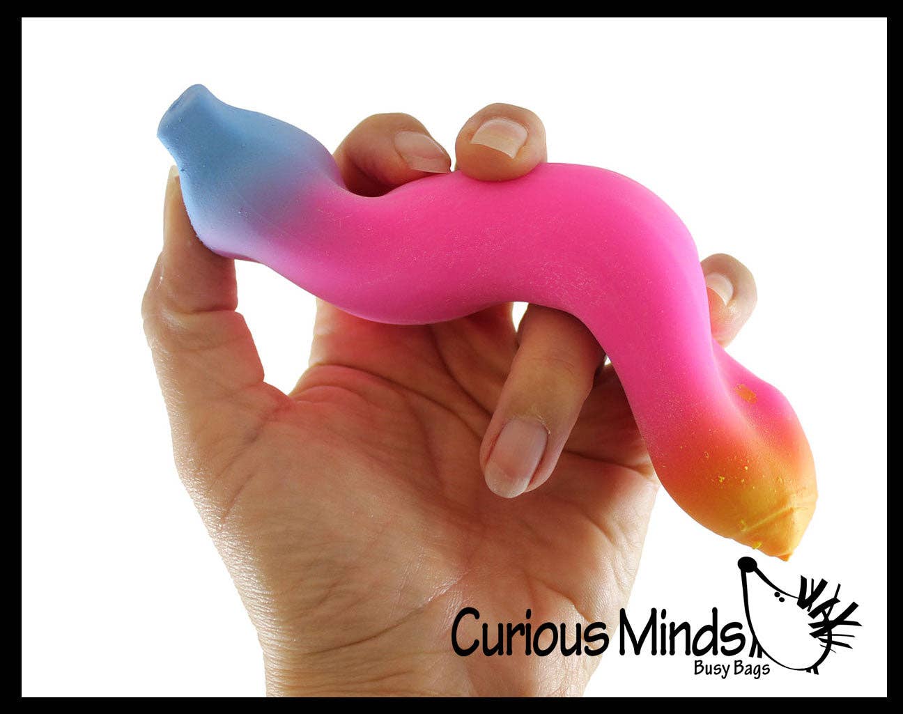 1 Random Rainbow Colored Squishy Sand Banana Toy