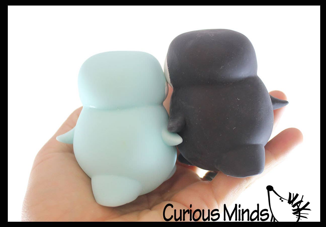 Curious Minds Toys - 1 Marshmallow Penguin Animal Stress Balls - Ultra Soft Knead