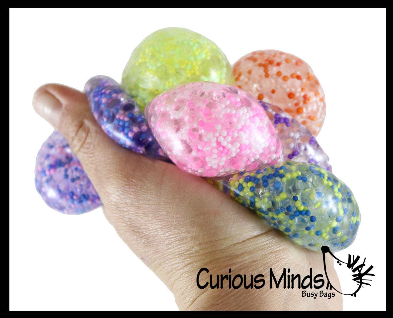 Small 1.5" Confetti Bead Ball Set with Thick Gel.  1 Set