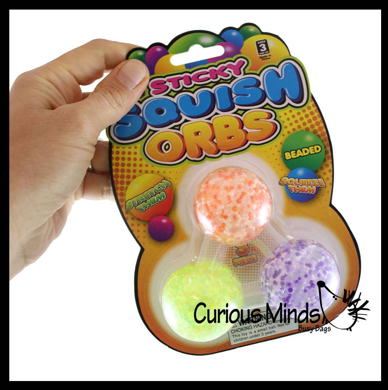 Small 1.5" Confetti Bead Ball Set with Thick Gel.  1 Set