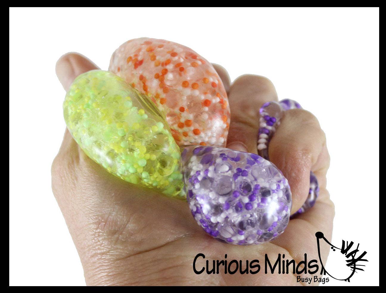 Small 1.5" Confetti Bead Ball Set with Thick Gel.  1 Set