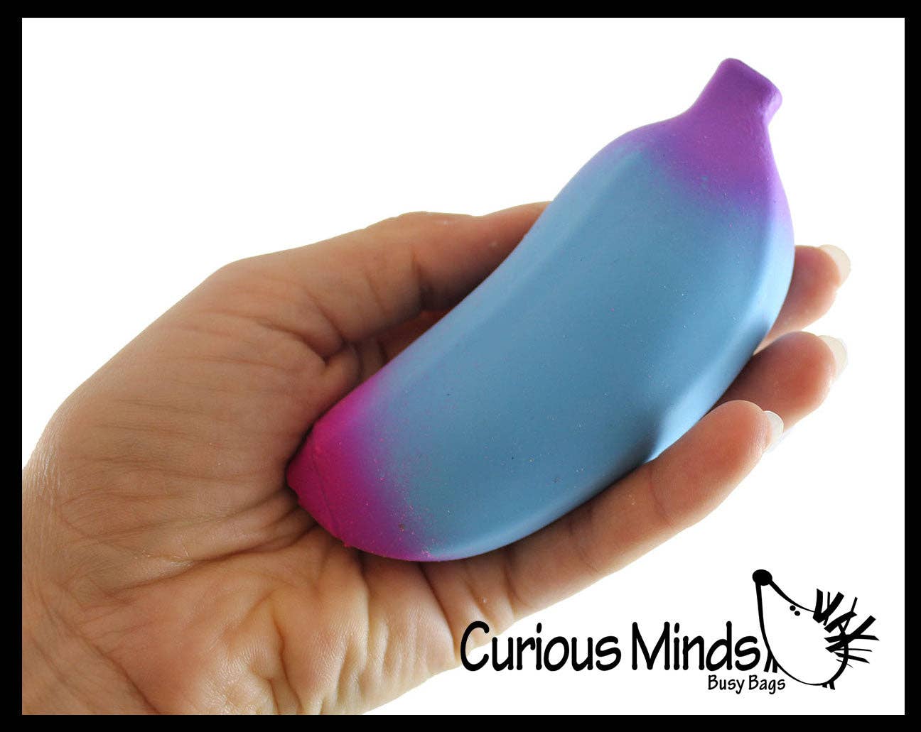 1 Random Rainbow Colored Squishy Sand Banana Toy