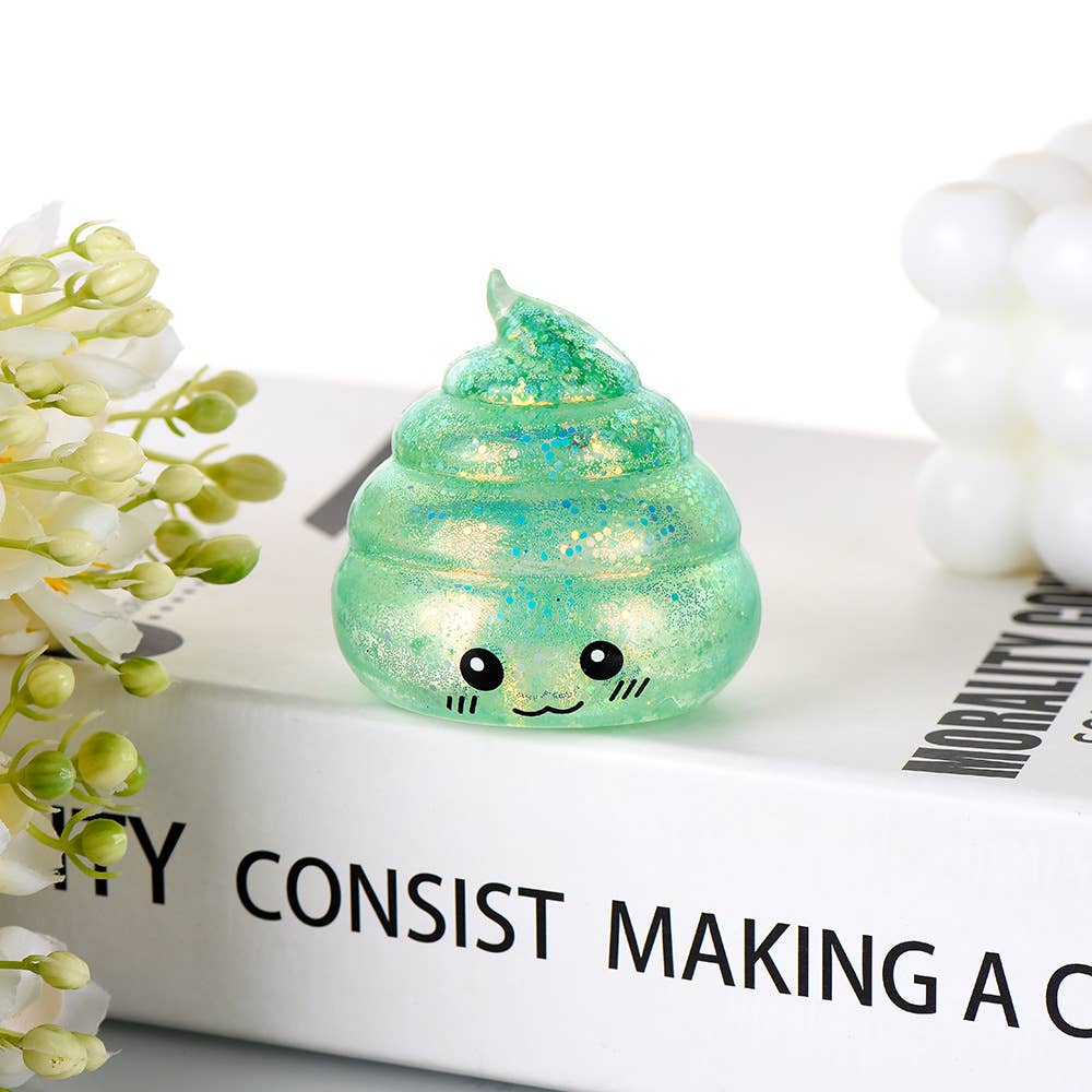 Maltose Glitter smiley Poop Squeeze Toy squishy fidget toy 1PC