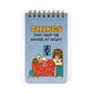 Things That Keep Me Awake at Night - Funny 3x5 Memo Notepad