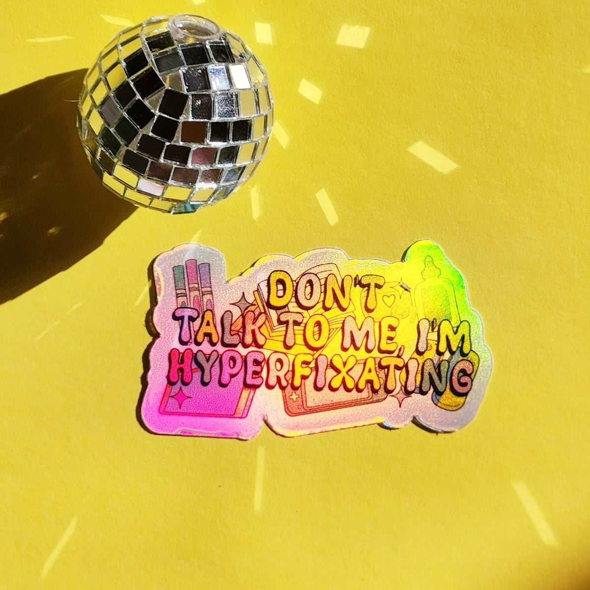 Sticker Hyper Don't talk to me I'm hyper fixating waterproof sticker – Snark Gifts